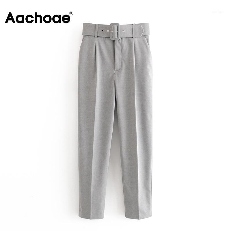 Aachoae Women Office Lady Gray Suit Pants With Belt 2020 High Waist Casual Long Trousers Female Pockets Pleated Solid Pants1
Aachoae Women Office Lady Gray Suit Pants With Belt 2020 High Waist Casual Long Trousers Female Pockets Pleated Solid Pants1