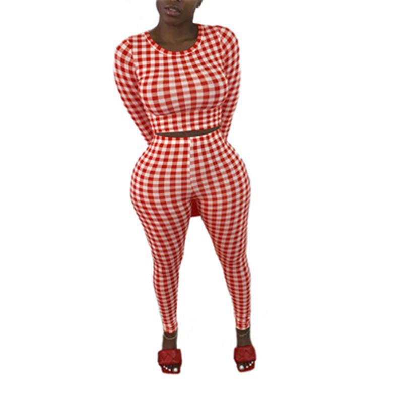 Women Plaid Sports Sets Fashion Long Sleeve Round Neck Tops Trousers Suits Designer Female Autumn New Casual Slim Elastic Waist Tracksuits, Light yellow
Women Plaid Sports Sets Fashion Long Sleeve Round Neck Tops Trousers Suits Designer Female Autumn New Casual Slim Elastic Waist Tracksuits, Light yellow