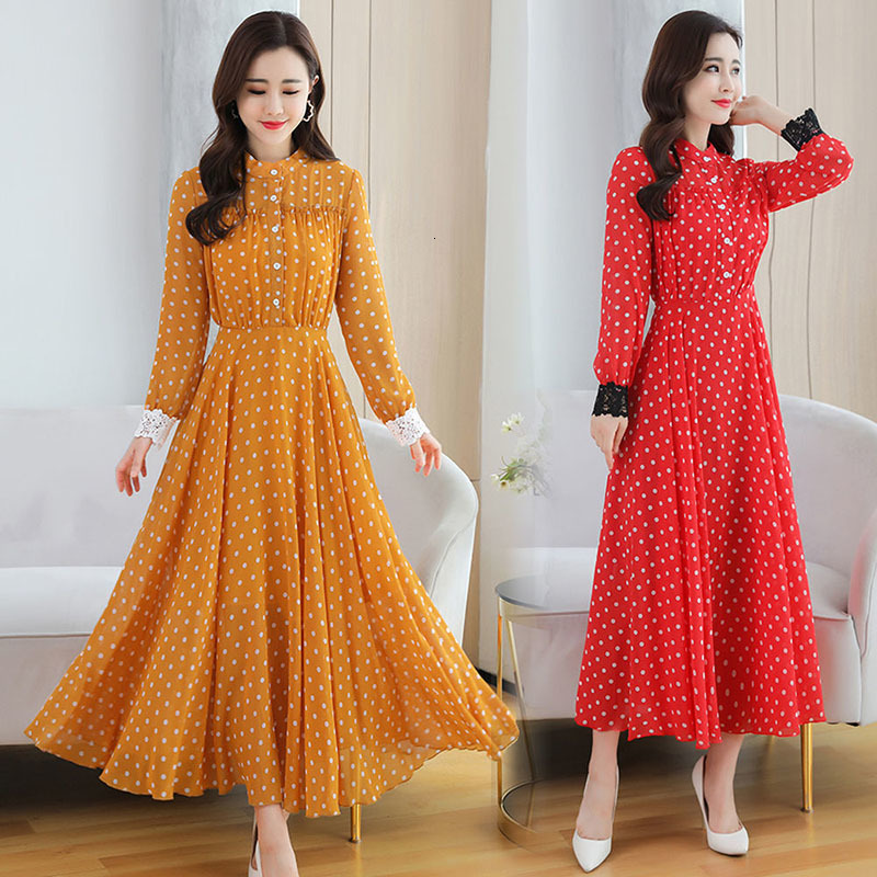 Spring New Ladies in Vintage Long Sleeves Chiffon Impression Wave Point Dressed Casual Woman Elegant Dress Great R721 15ab, Black
Spring New Ladies in Vintage Long Sleeves Chiffon Impression Wave Point Dressed Casual Woman Elegant Dress Great R721 15ab, Black