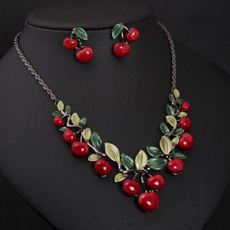 1Set Jewelry Set For Women Girls Lady Cute Cherry Statement Necklace With Earrings Maxi Necklace Best Gift, As pic
1Set Jewelry Set For Women Girls Lady Cute Cherry Statement Necklace With Earrings Maxi Necklace Best Gift, As pic