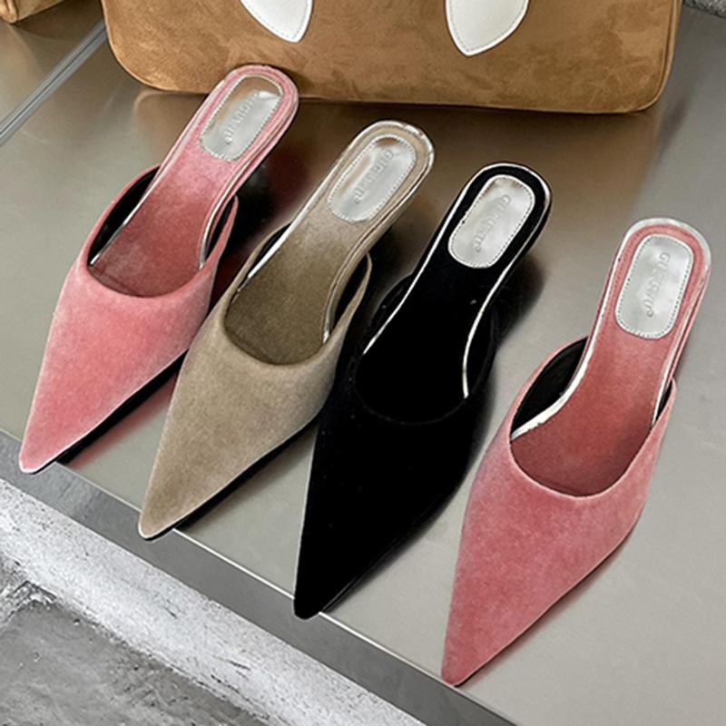 2021 Summer New Style Women Pink Low Heels Party Slippers Shallow Pointed Toe Pencil Heels Flock Slippers Trending Female Shoes, Black
2021 Summer New Style Women Pink Low Heels Party Slippers Shallow Pointed Toe Pencil Heels Flock Slippers Trending Female Shoes, Black