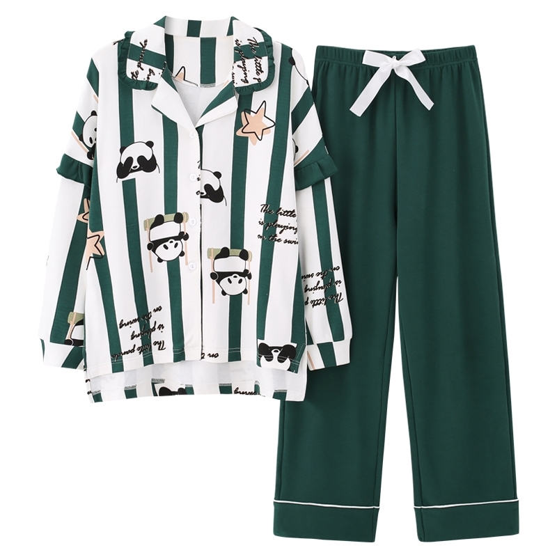 Panda Cute Print Womens Pajamas Set Ladies Cotton Homewear Full Length Sleepwear 201105, Beige
Panda Cute Print Womens Pajamas Set Ladies Cotton Homewear Full Length Sleepwear 201105, Beige