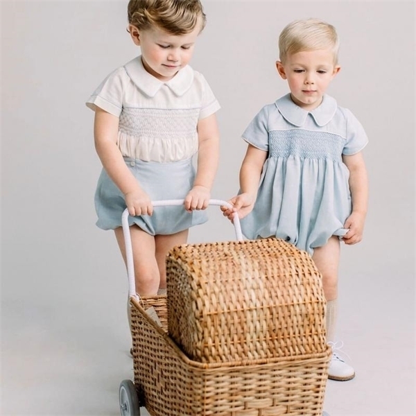 Toddler Spanish Clothing Sets Baby Boy Boutique Clothes Infant Smocked Suits Brother's Outfit Newborn White Shirt + Shorts Suit Y1105