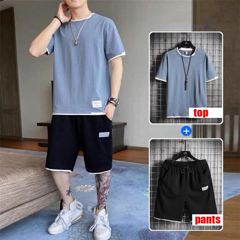 Men's Tracksuits Men Two-piece Sets Sport Style Fashion Short-sleeved T-shirt Suit And Knee Length Short Pants Plus Size Clothing, Gray
Men's Tracksuits Men Two-piece Sets Sport Style Fashion Short-sleeved T-shirt Suit And Knee Length Short Pants Plus Size Clothing, Gray