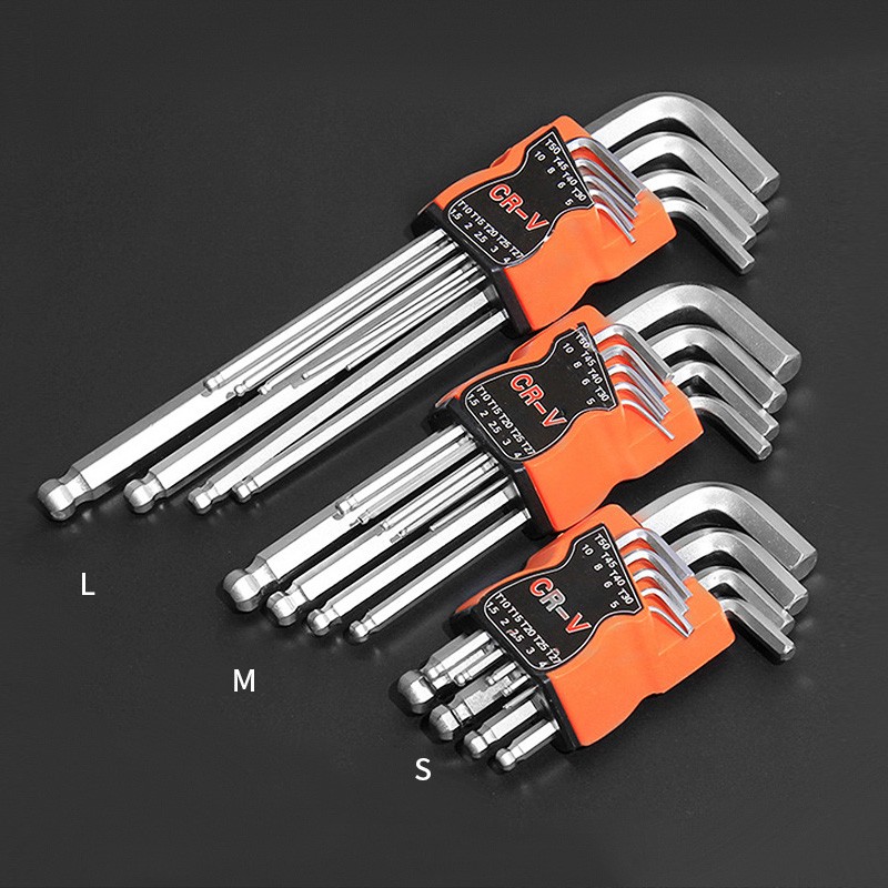 

9Pcs Wrench L Shape Allen Key Set Torx Hex Screwdriver Ball-Head Universal Spanner Double End Wrench Set Repair Tool Hex