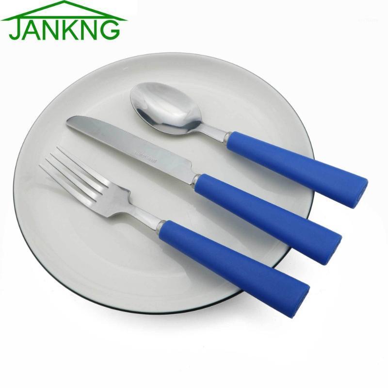JANKNG 3Pcs Blue Travel Flatware Set Stainless Steel Dinnerware Tableware Steak Knife Fork Spoon Dinner Rainbow Cutlery Set1
JANKNG 3Pcs Blue Travel Flatware Set Stainless Steel Dinnerware Tableware Steak Knife Fork Spoon Dinner Rainbow Cutlery Set1