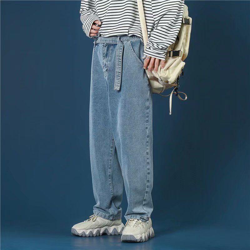 Wide Leg Jeans Men' Fashion Retro Casual Belt Jeans Men Streetwear Wild Loose Hip-hop Korean Straight Denim Trousers Mens -3XL, Blue
Wide Leg Jeans Men' Fashion Retro Casual Belt Jeans Men Streetwear Wild Loose Hip-hop Korean Straight Denim Trousers Mens -3XL, Blue