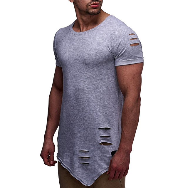 2020 New Spring Irregular Hole T Shirt Men Casual Long Fitness T-shirt Summer Short Sleeve Solid Slim Fit Men's Tshirt, Darkgray
2020 New Spring Irregular Hole T Shirt Men Casual Long Fitness T-shirt Summer Short Sleeve Solid Slim Fit Men's Tshirt, Darkgray