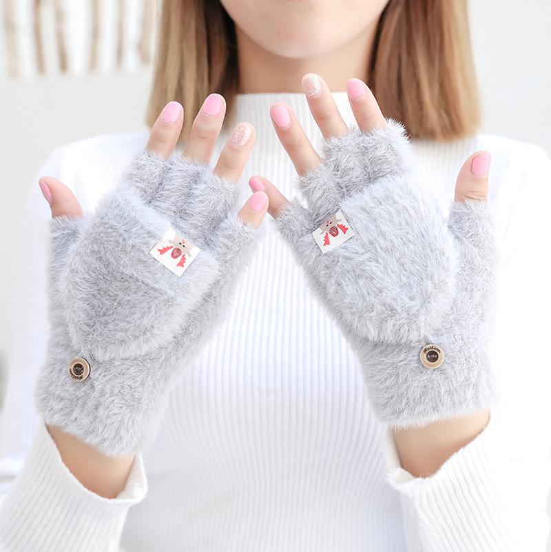 Women's Winter Warm Touch Screen Gloves Cute lovely Sensory Fingerless Gloves Knitted Fluff Outdoor Flip cover 1 Pair
Women's Winter Warm Touch Screen Gloves Cute lovely Sensory Fingerless Gloves Knitted Fluff Outdoor Flip cover 1 Pair
