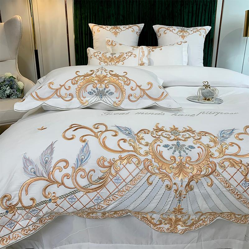 Luxury Gold Embroidery Breathable Silk Cotton Bedding Set Double Cover Duvet Textile Linen Queen Bed King Home Pillowcases Set
Luxury Gold Embroidery Breathable Silk Cotton Bedding Set Double Cover Duvet Textile Linen Queen Bed King Home Pillowcases Set