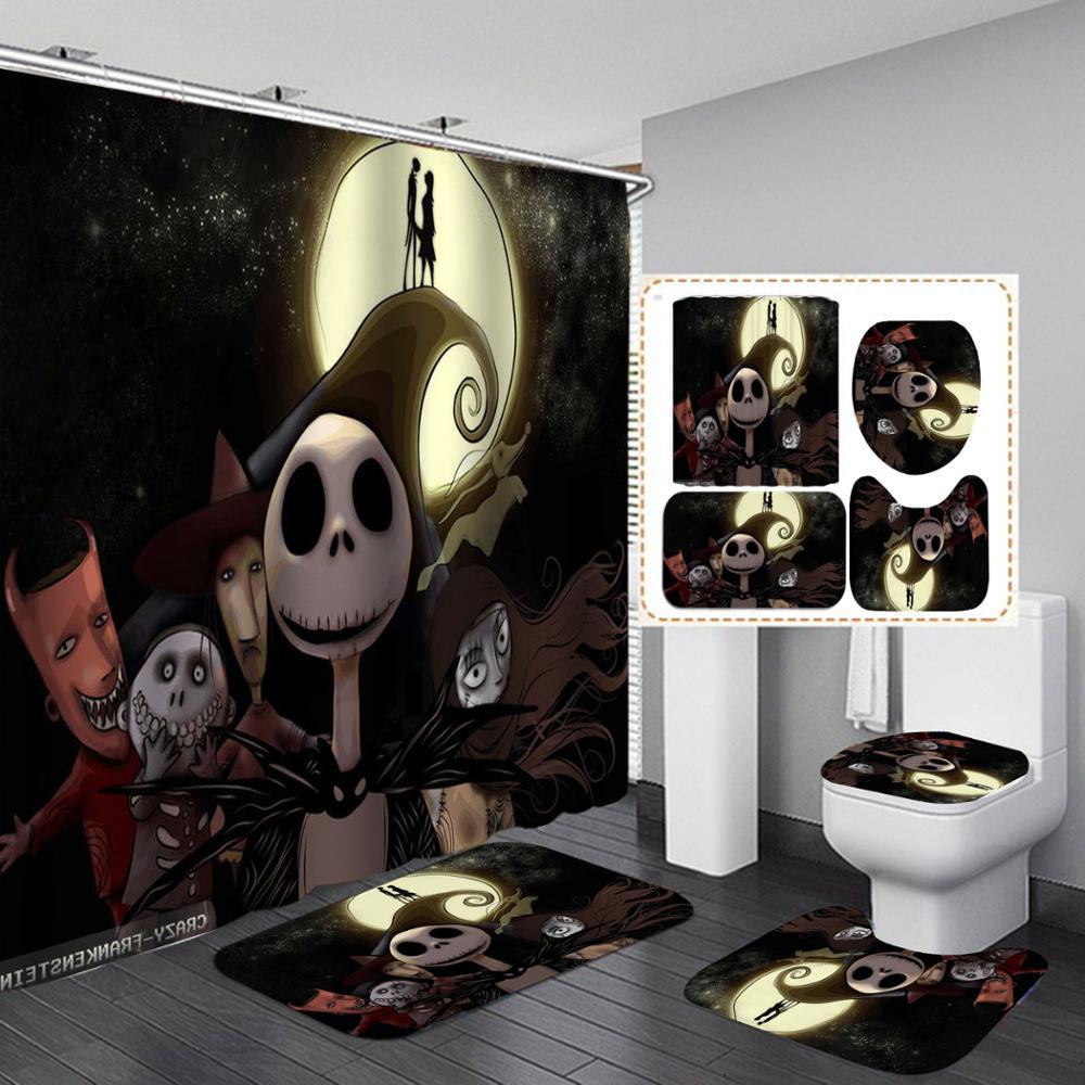 Scary halloween Print Shower Curtain 4 Piece Carpet Cover Toilet Cover Bath Mat Pad Set Bathroom Curtain with 12 Hooks X1018
Scary halloween Print Shower Curtain 4 Piece Carpet Cover Toilet Cover Bath Mat Pad Set Bathroom Curtain with 12 Hooks X1018