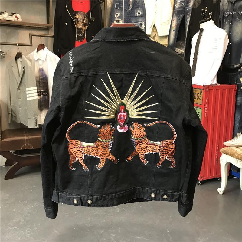 New Men Long Sleeve Back Embroidery Flowers leopard Blind For Love Denim Baseball Coats & Jackets Abstract digital coat #N1061, Black;brown
New Men Long Sleeve Back Embroidery Flowers leopard Blind For Love Denim Baseball Coats & Jackets Abstract digital coat #N1061, Black;brown