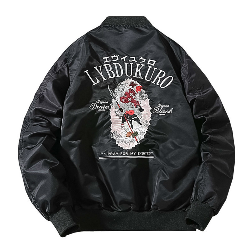 2021 New Men Embroidered Autumn Winter Japanese Fashion Baseball Jacket Streetwear Male 3und PJWP, Black thin.
2021 New Men Embroidered Autumn Winter Japanese Fashion Baseball Jacket Streetwear Male 3und PJWP, Black thin.