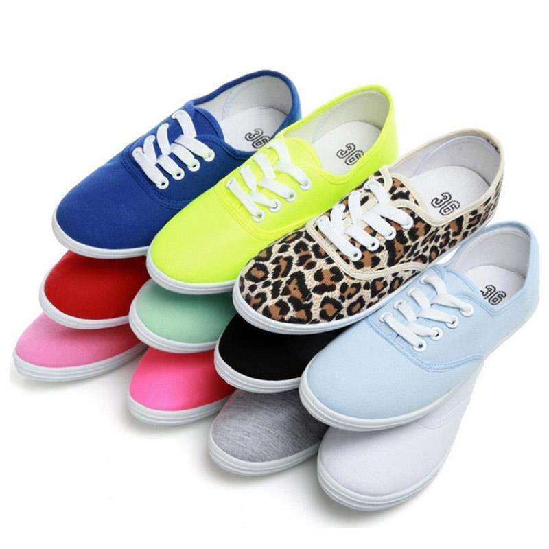 Women Canvas Lace Up Casual Vulcanize Woman Flats White Breathable Shoes Ladies Espadrilles Big Size 35-42 Y200801