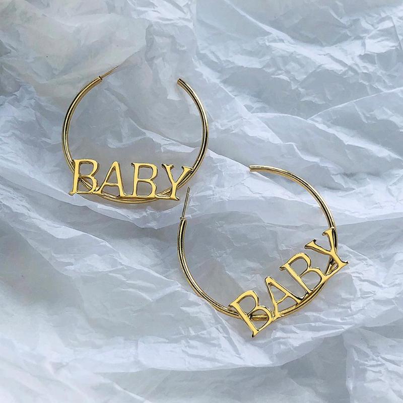 AENSOA 1 Pair Vintage Gold Color Large Circle Round Hoop Earrings for Women Punk Hyperbole Letter Baby Earrings Hip-Hop Jewelry
AENSOA 1 Pair Vintage Gold Color Large Circle Round Hoop Earrings for Women Punk Hyperbole Letter Baby Earrings Hip-Hop Jewelry