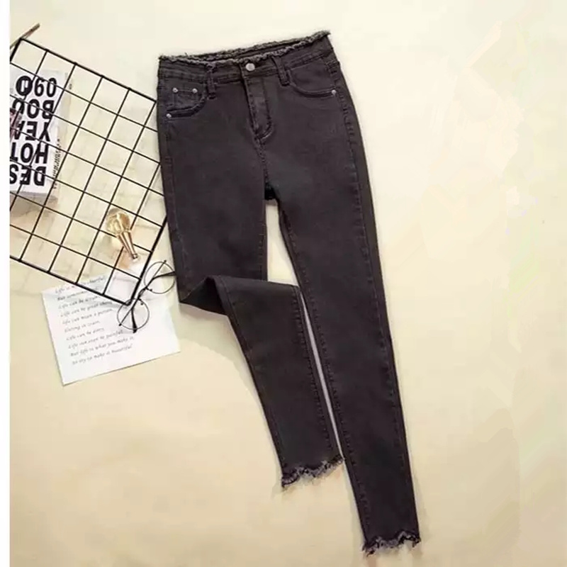 JUJULAND Jeans Female Denim Pants Black Color Womens Jeans Donna Stretch Bottoms Feminino Skinny Pants For Women Trousers 210222