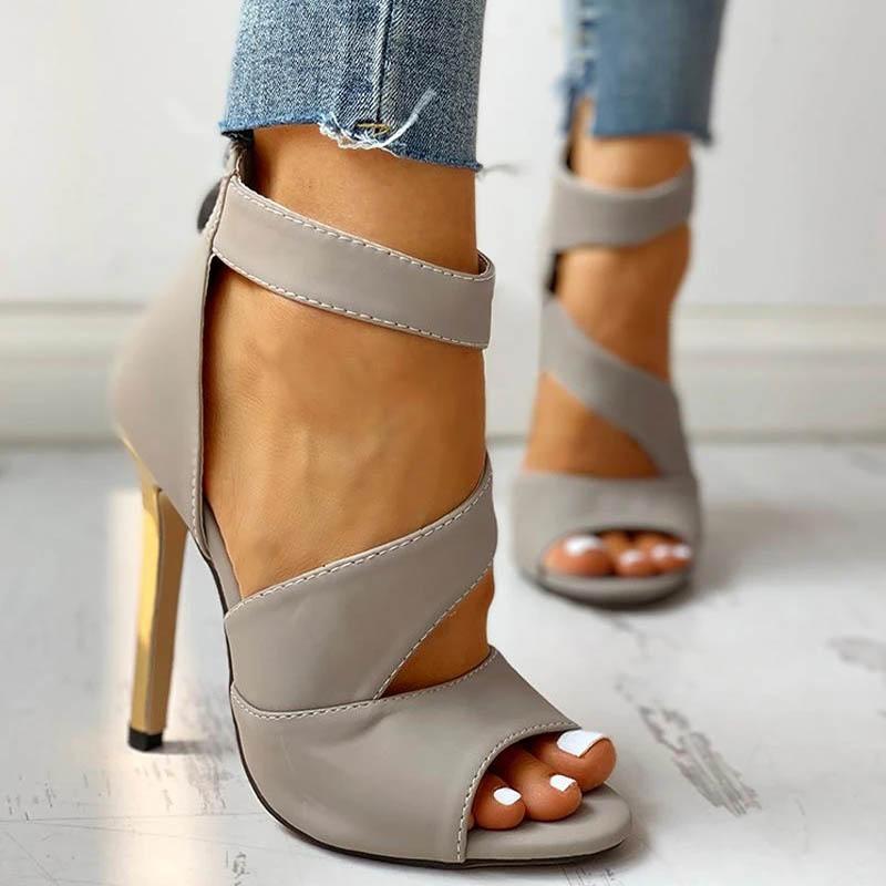 Thin heels Women Summer Thin High Heels zipper Peep Toe Sandals Office Hollow Out Sandals Shoes woman high, Grey
Thin heels Women Summer Thin High Heels zipper Peep Toe Sandals Office Hollow Out Sandals Shoes woman high, Grey
