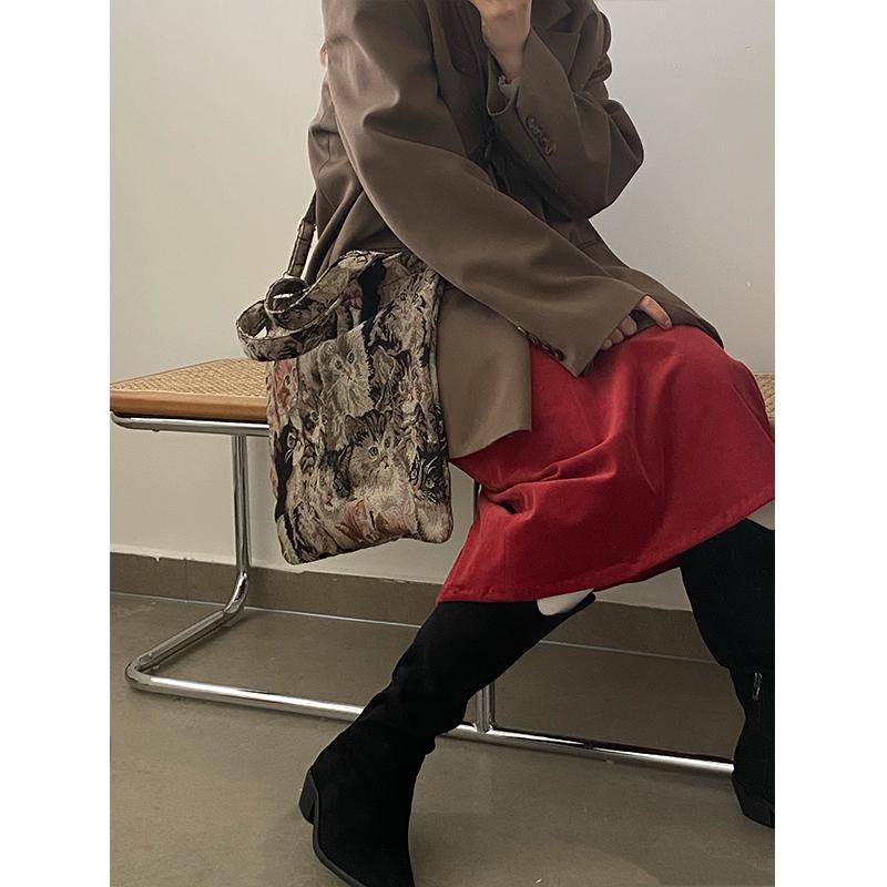 Elegant Cat Print Ladies Handbags Vintage Jacquard Girls Student Messenger Bag Simple Design Women Shopping Tote Shoulder Bags
Elegant Cat Print Ladies Handbags Vintage Jacquard Girls Student Messenger Bag Simple Design Women Shopping Tote Shoulder Bags