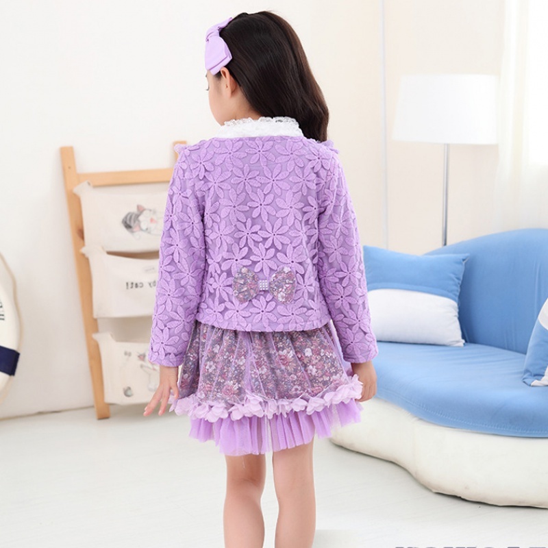 Hot Baby Girl Dress Spring Burst Evening Dress Princess Lace Sexy Dress Three Sets Baby Girl Clothes Birthday Day GiftX1019