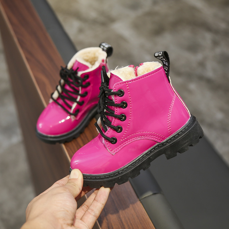 BENZELOR 2020 Children winter snow boots kids shoes for girls boys with fur plush warm Children's toddler bebe baby girl shoe LJ200911