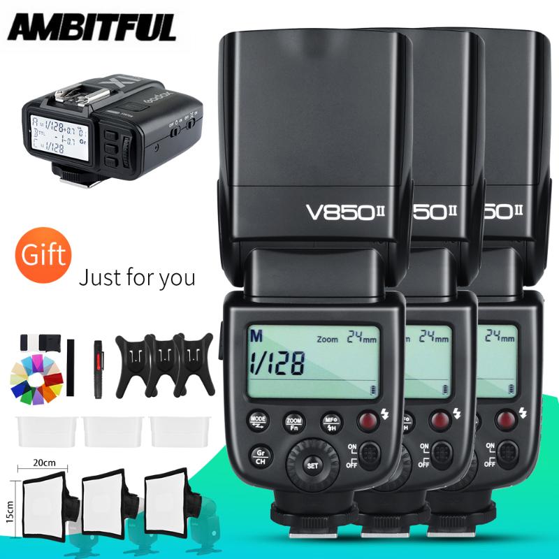 Free DHL 3x Godox V850II GN60 2.4G Wireless X System Li-ion Battery Speedlite +X1T Transmitter for Fuji
Free DHL 3x Godox V850II GN60 2.4G Wireless X System Li-ion Battery Speedlite +X1T Transmitter for Fuji