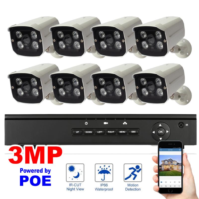 8CH 3MP POE Security System High Quality H.265 POE NVR kit 48V CCTV Camera System Outdoor IP Camera Night Vision 2TB HDD
8CH 3MP POE Security System High Quality H.265 POE NVR kit 48V CCTV Camera System Outdoor IP Camera Night Vision 2TB HDD