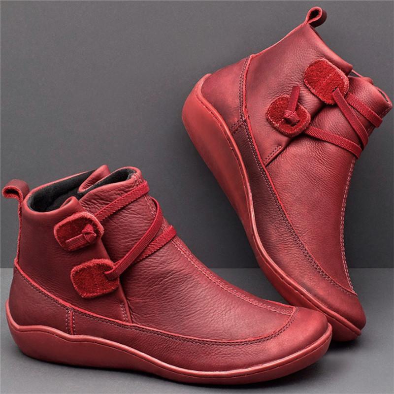 Women Retro Punk Boots Autumn Winter PU Leather Ankle Boots Flat Snow Ladies Short Plush Strap Vintage Botas Mujer, Black
Women Retro Punk Boots Autumn Winter PU Leather Ankle Boots Flat Snow Ladies Short Plush Strap Vintage Botas Mujer, Black