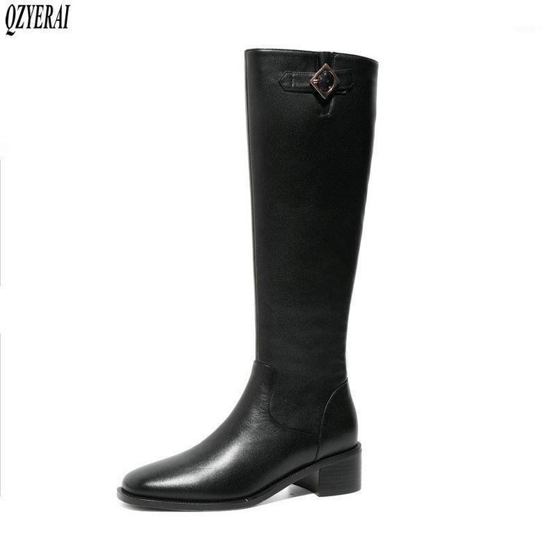 New winter style Knee high boots Genuine leather Women boots warm Motorcycle black snow cowhide Women shoes1
New winter style Knee high boots Genuine leather Women boots warm Motorcycle black snow cowhide Women shoes1