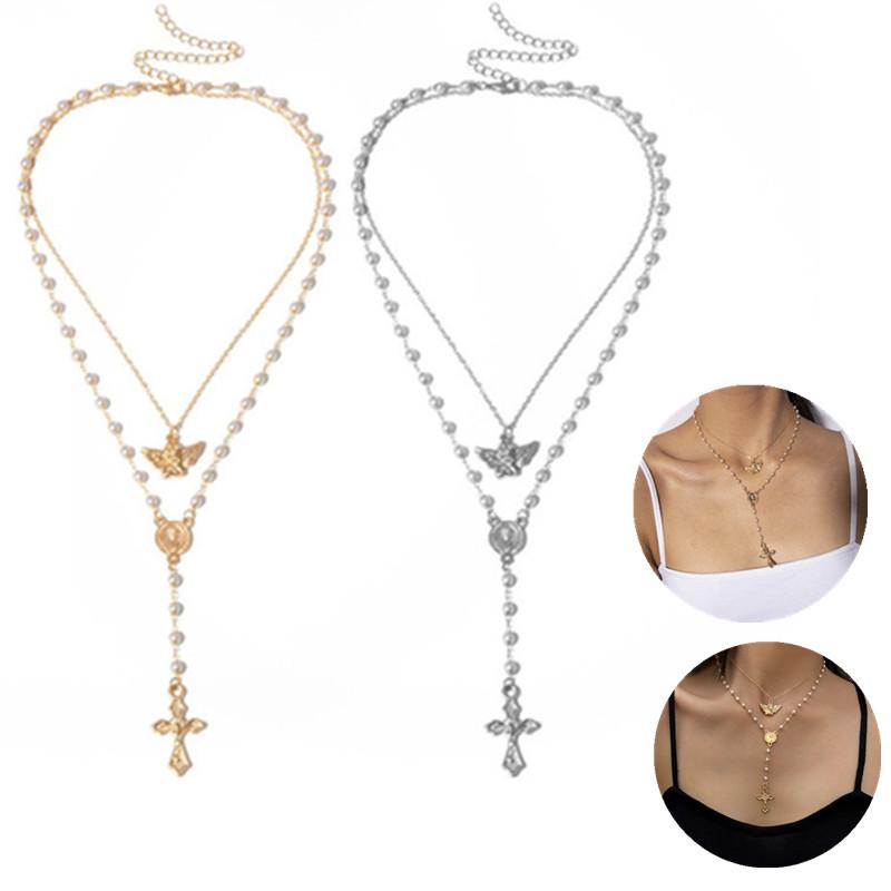 1PC Fashion Multi Layer Cross Necklace Accessories Tassel Angel Imitation Pearls Vintage Gift for Women Charm Jewelry
1PC Fashion Multi Layer Cross Necklace Accessories Tassel Angel Imitation Pearls Vintage Gift for Women Charm Jewelry