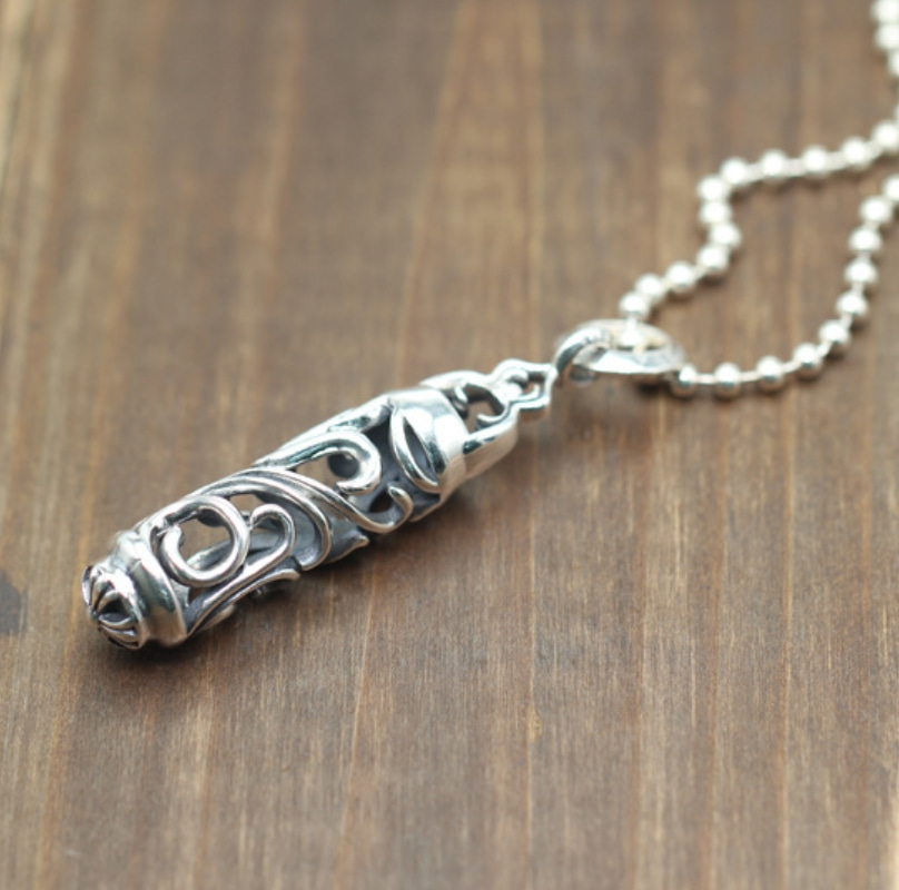 New vintage 925 sterling silver designer jewelry American European antique silver handmade hollow scroll pendants without chain