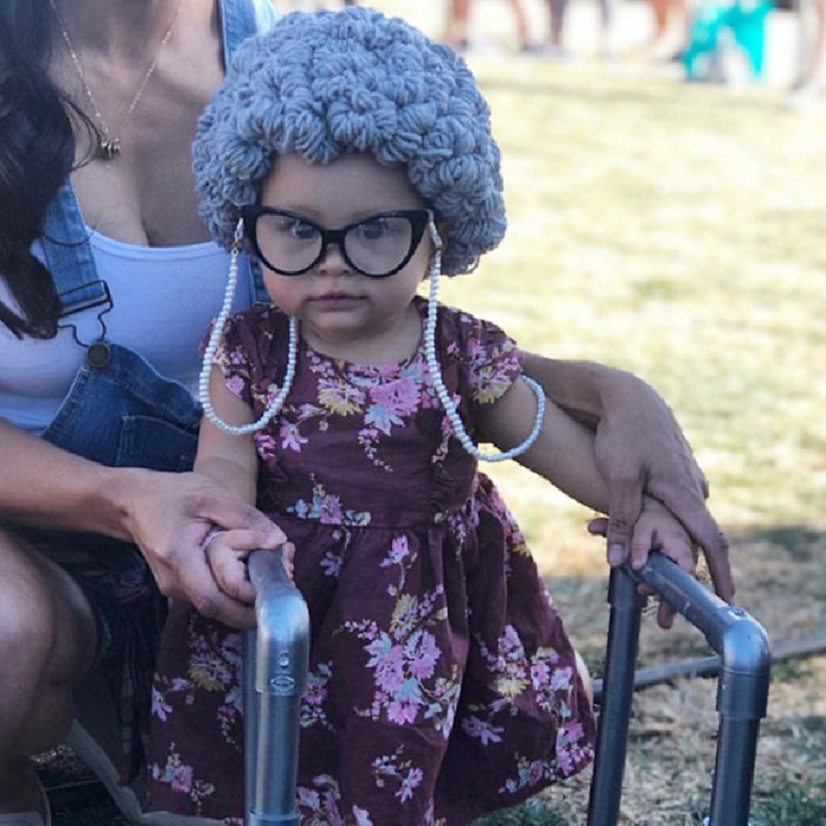 Kids Knitted Hats old lady Hats for Winter Baby Wig Hats baby Cool Personality Caps Wool Cosmetic