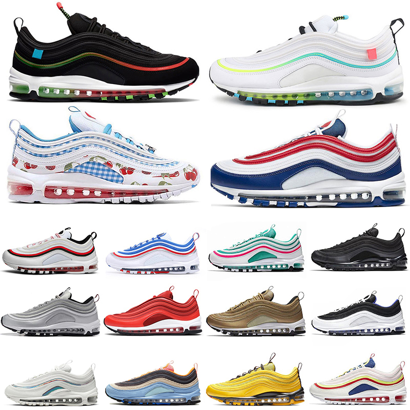 2021 New 97 Cherry Men Running shoes Triple black white Worldwide USA EASTER South Beach Gym Red women Mens trainers outdoor sports Sneakers, Graphical theme 36-45
2021 New 97 Cherry Men Running shoes Triple black white Worldwide USA EASTER South Beach Gym Red women Mens trainers outdoor sports Sneakers, Graphical theme 36-45