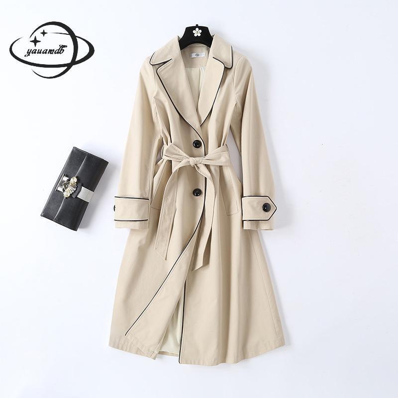 Womens Trench Coat Spring Autumn Female Outerwear Overcoat Clothing Long Loose Belt Fashion Ladies Windbreaker Clothes H156, Khaki
Womens Trench Coat Spring Autumn Female Outerwear Overcoat Clothing Long Loose Belt Fashion Ladies Windbreaker Clothes H156, Khaki