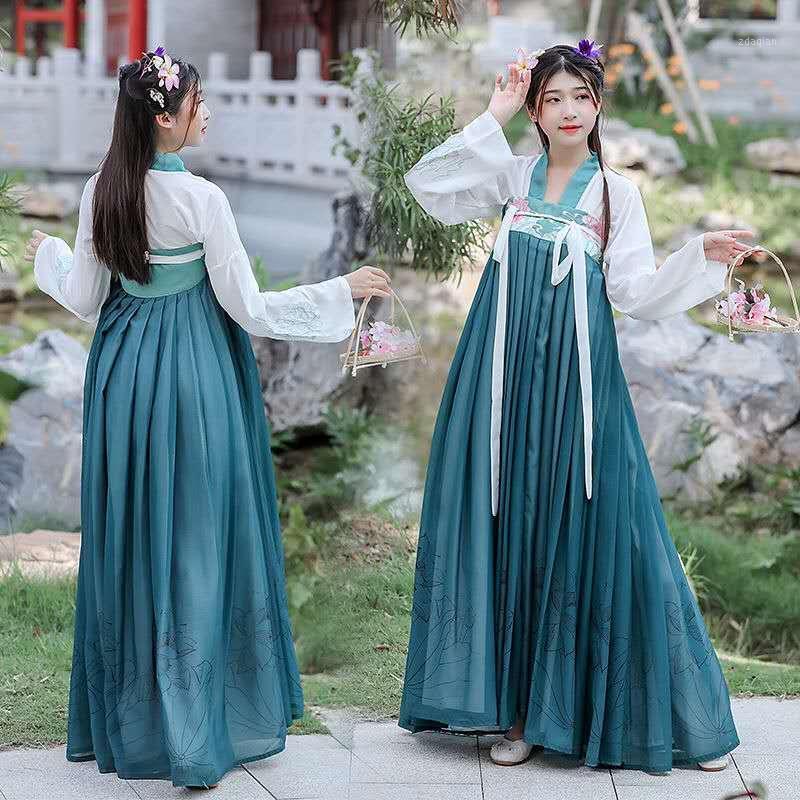 Korean Hanfu Women Green Costume Chinese Traditional Fairy Classical Dance Outfit Han/Tang/Song Dynasty Ancient Lady Long Dress1, As pic
Korean Hanfu Women Green Costume Chinese Traditional Fairy Classical Dance Outfit Han/Tang/Song Dynasty Ancient Lady Long Dress1, As pic