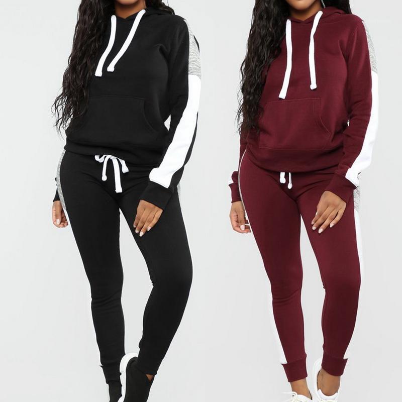 Vertvie Long Sleeve Tracksuit Women Stripe Running Set Winter Fall Jogging Sweat Pants Sportswear Female Sport Suits Hoodies1, Wine red
Vertvie Long Sleeve Tracksuit Women Stripe Running Set Winter Fall Jogging Sweat Pants Sportswear Female Sport Suits Hoodies1, Wine red