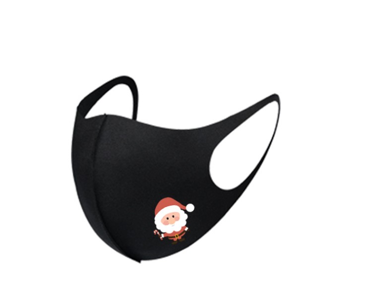 Black Christmas Masks Elk Santa Claus Printed Snowman Designer Masks Fashion Outdoor Breathable Comfortable Mask Xmas Decoration 9 designs