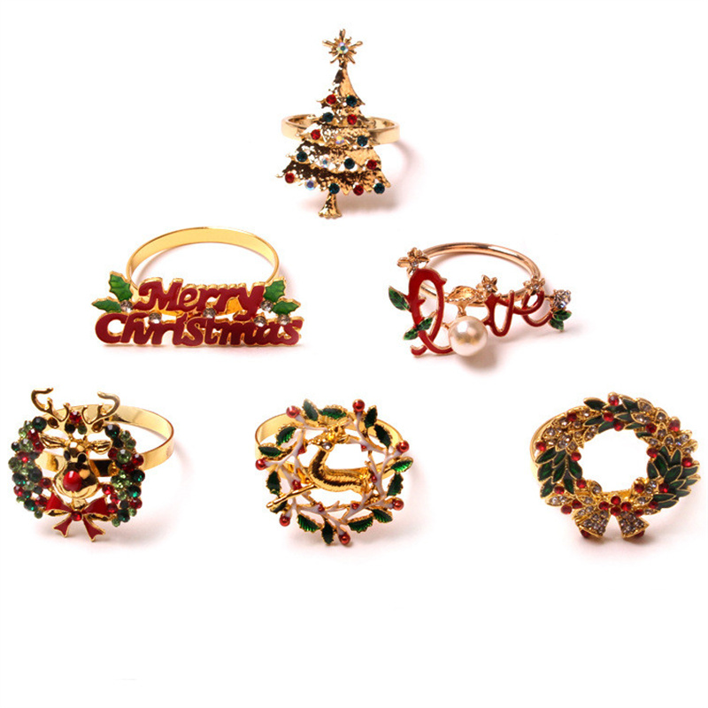 Christmas Tree Reindeer Christmas Napkin Ring Holder