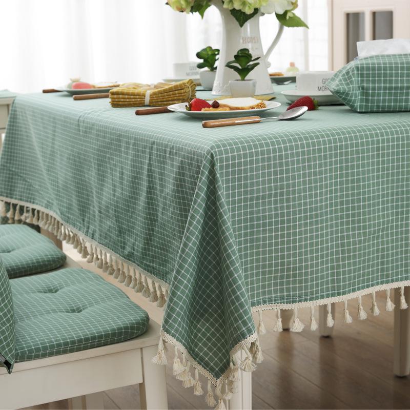 High Quality Japanese Fabric Table Cover Grid Stripe Little Tassel Tablecloth Foreign Trade Sit Room Table Cloth Tablecloth, Green grid
High Quality Japanese Fabric Table Cover Grid Stripe Little Tassel Tablecloth Foreign Trade Sit Room Table Cloth Tablecloth, Green grid