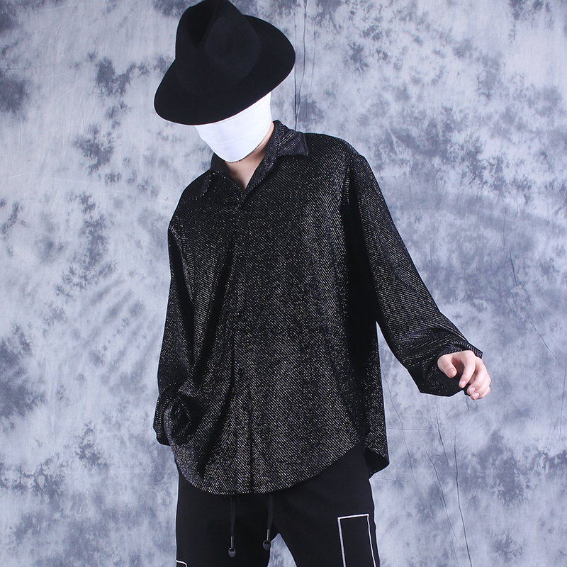 2021 New Spring Men of Vintage Sleeve-style Punk Long-sleeve Personality Bright Side Ironing Drill Design Stage Outfit Shirt. 51EA, Black
2021 New Spring Men of Vintage Sleeve-style Punk Long-sleeve Personality Bright Side Ironing Drill Design Stage Outfit Shirt. 51EA, Black