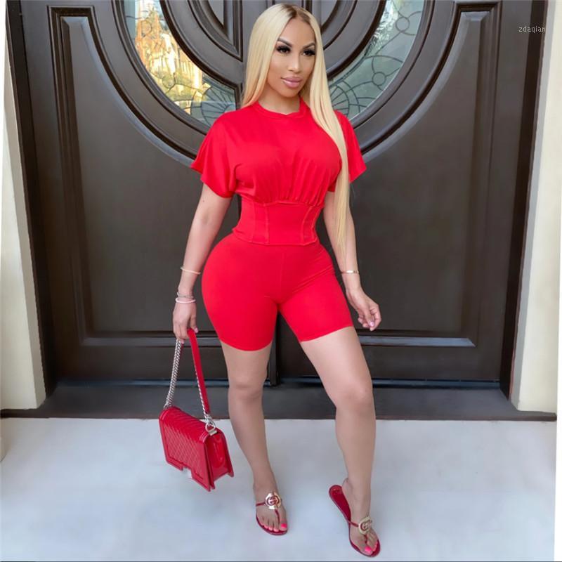 Women Short Sleeve T-shirt Crop Tops High Waist Shorts Pants Workout 2PCS Tracksuit Summer Outfit Ladies Casual Sets Casual1, Red
Women Short Sleeve T-shirt Crop Tops High Waist Shorts Pants Workout 2PCS Tracksuit Summer Outfit Ladies Casual Sets Casual1, Red