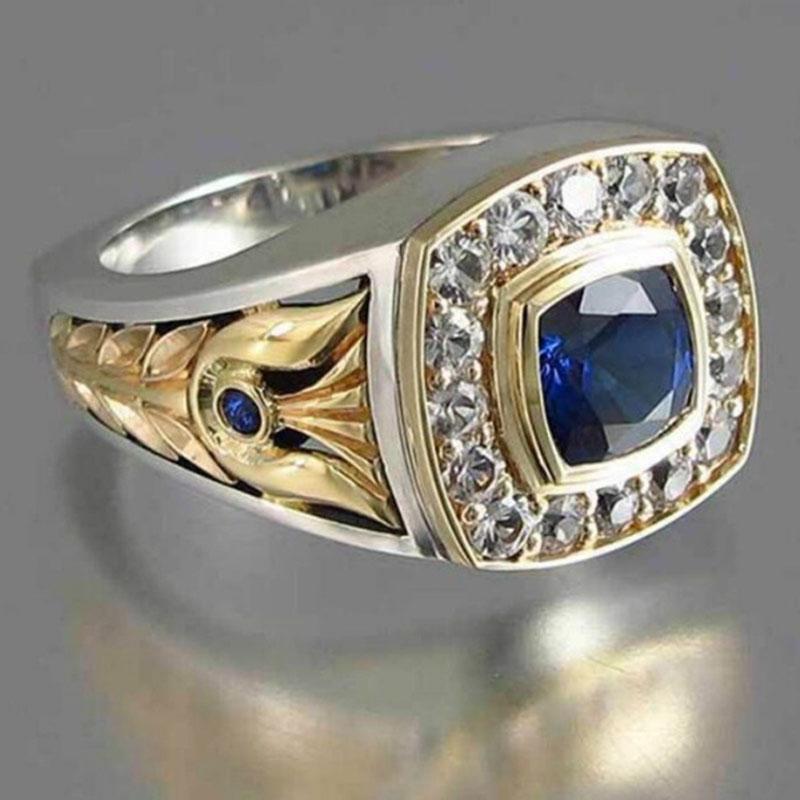 Vintage Gold Mixed Two Tone Finger Rings For Business Men Luxury Square Dark Blue Zircon Stone Wedding Rings Z3P466
Vintage Gold Mixed Two Tone Finger Rings For Business Men Luxury Square Dark Blue Zircon Stone Wedding Rings Z3P466