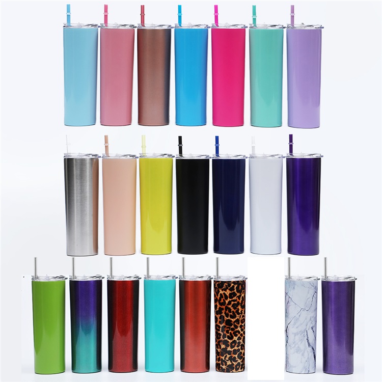 New Stainless Steel Straight Cup 23 Colors Tall Skinny Tumbler 20oz Vacuum Insulation Water Mug with Lid Straw 24pcs T10I0024 от DHgate WW