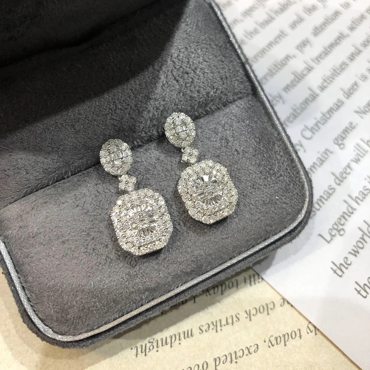 Choucong Brand Dangle Earring Luxury Jewelry Six Style 925 Sterling Silver Sparkling Handmade White Topaz T Princess Cut White Zircon Eternity Women D