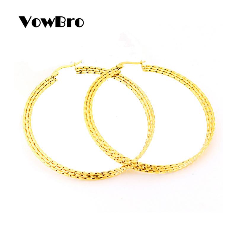VowBro Big Earrings New Trendy Gold color Hoop Earrings Jewelry Wholesale Round Large Size Hoop For Women
VowBro Big Earrings New Trendy Gold color Hoop Earrings Jewelry Wholesale Round Large Size Hoop For Women