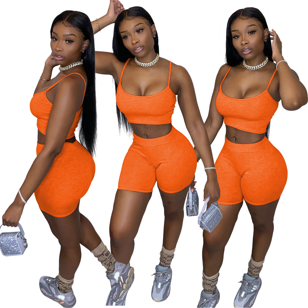 Women Designers Clothes 2023 scasual tracksuits shorts Outfits Two Piece set solid color Suit Sexy Female Summer Clothing