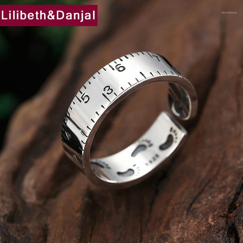 2020 Dainty Adjustable Ring 100% Real 925 Sterling Silver jewelry men women Creative Measuring ruler Foot print Opening Ring R121
2020 Dainty Adjustable Ring 100% Real 925 Sterling Silver jewelry men women Creative Measuring ruler Foot print Opening Ring R121