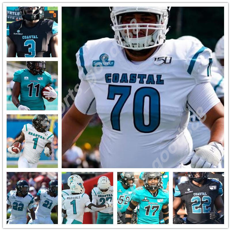 Custom 2020 2021 Coastal Carolina Football 1 Cj Marable stitched jerseys Grayson Mccall Jai Williams Taliaferro Men Youth Kid women Jersey 0, Black
Custom 2020 2021 Coastal Carolina Football 1 Cj Marable stitched jerseys Grayson Mccall Jai Williams Taliaferro Men Youth Kid women Jersey 0, Black