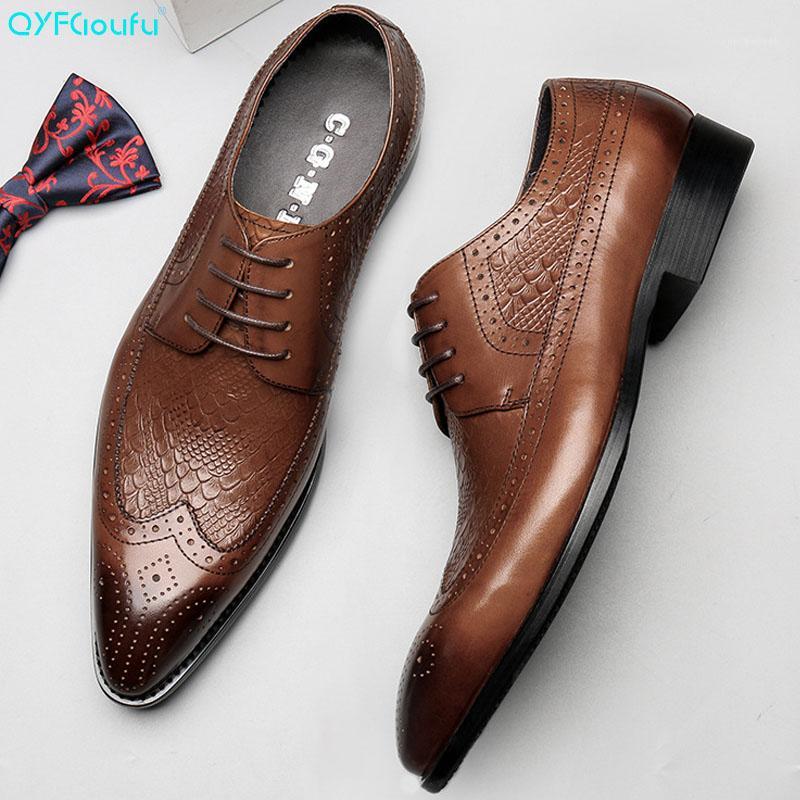 QYFCIOUFU Pointed Toe Men Dress Shoe New Formal Black Brown Men Genuine Leather Shoes Flats Work Brogue Shoes Hot Sale Fashion1
QYFCIOUFU Pointed Toe Men Dress Shoe New Formal Black Brown Men Genuine Leather Shoes Flats Work Brogue Shoes Hot Sale Fashion1