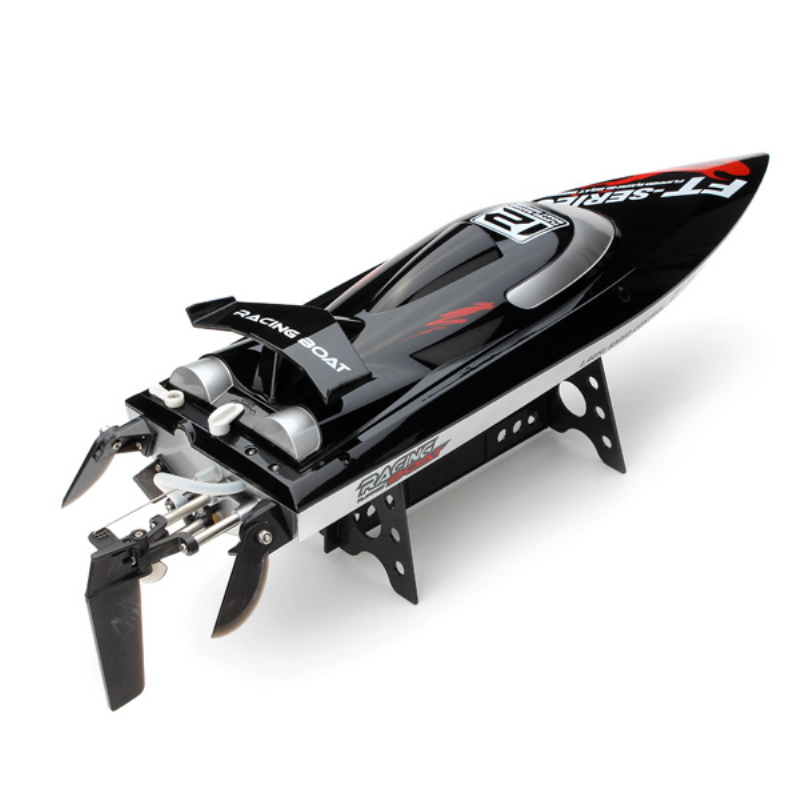 

RC Boat 2.4G 4CH Brushless RC Racing Boat Triple Cover High Speedof 45km/h Water Cooling System automatic flip over RC Speedboat, Black