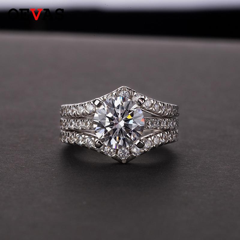 OEVAS 100% 925 Sterling Silver Sparkling Moissanite Ring Set For Women 3pcs/set Engagement Wedding Party Bride Band Fine Jewelry
OEVAS 100% 925 Sterling Silver Sparkling Moissanite Ring Set For Women 3pcs/set Engagement Wedding Party Bride Band Fine Jewelry